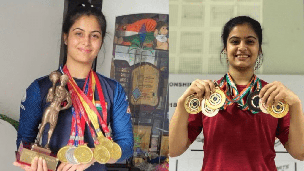 Manu_Bhaker_Happy_With_Medals