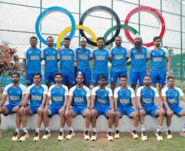 Indian hockey team training on synthetic turf ahead of the Paris 2024 Olympics