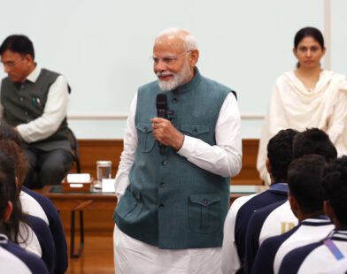 PM Narendra Modi Interactive With Paris Olympics Indian Contigent